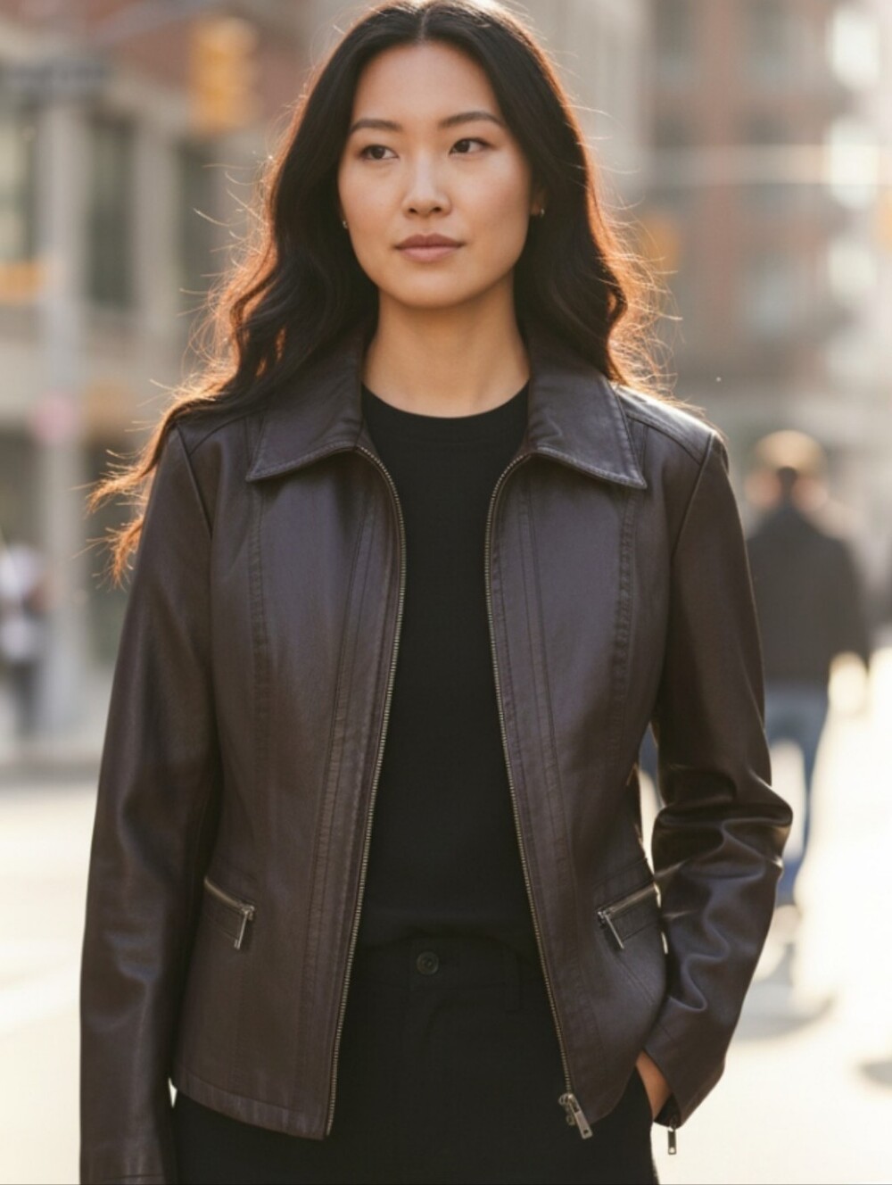 EAST 5th Leather Jacket in Brown L